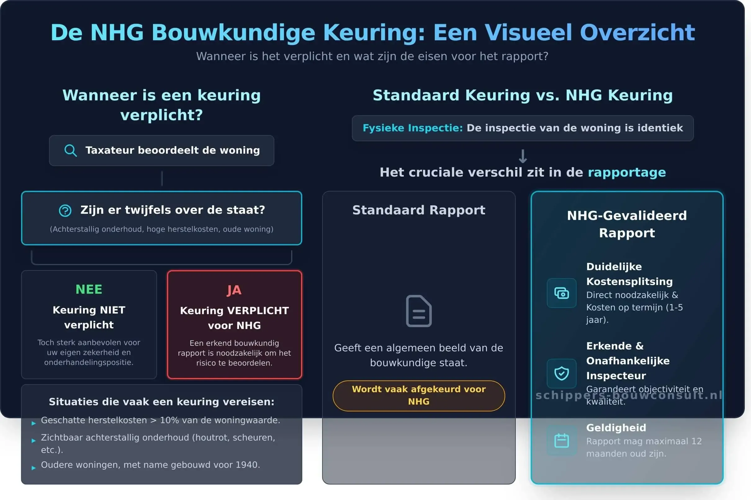 NHG Keuring: Alles over de Bouwkundige Keuring voor je Hypotheek - Infographic