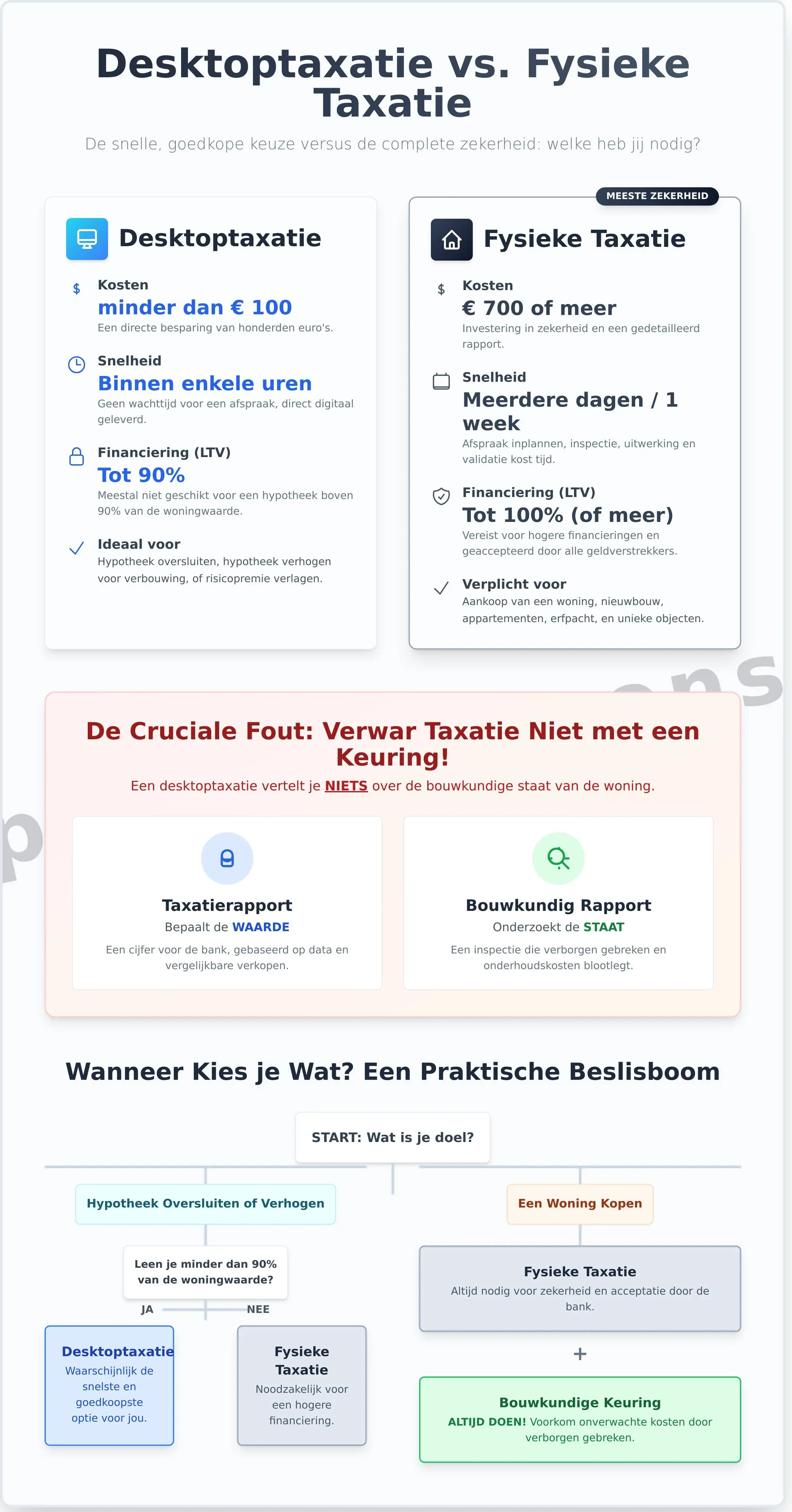 Desktoptaxatie: Snel & Goedkoop, maar is het Voldoende voor je Huis? - Infographic