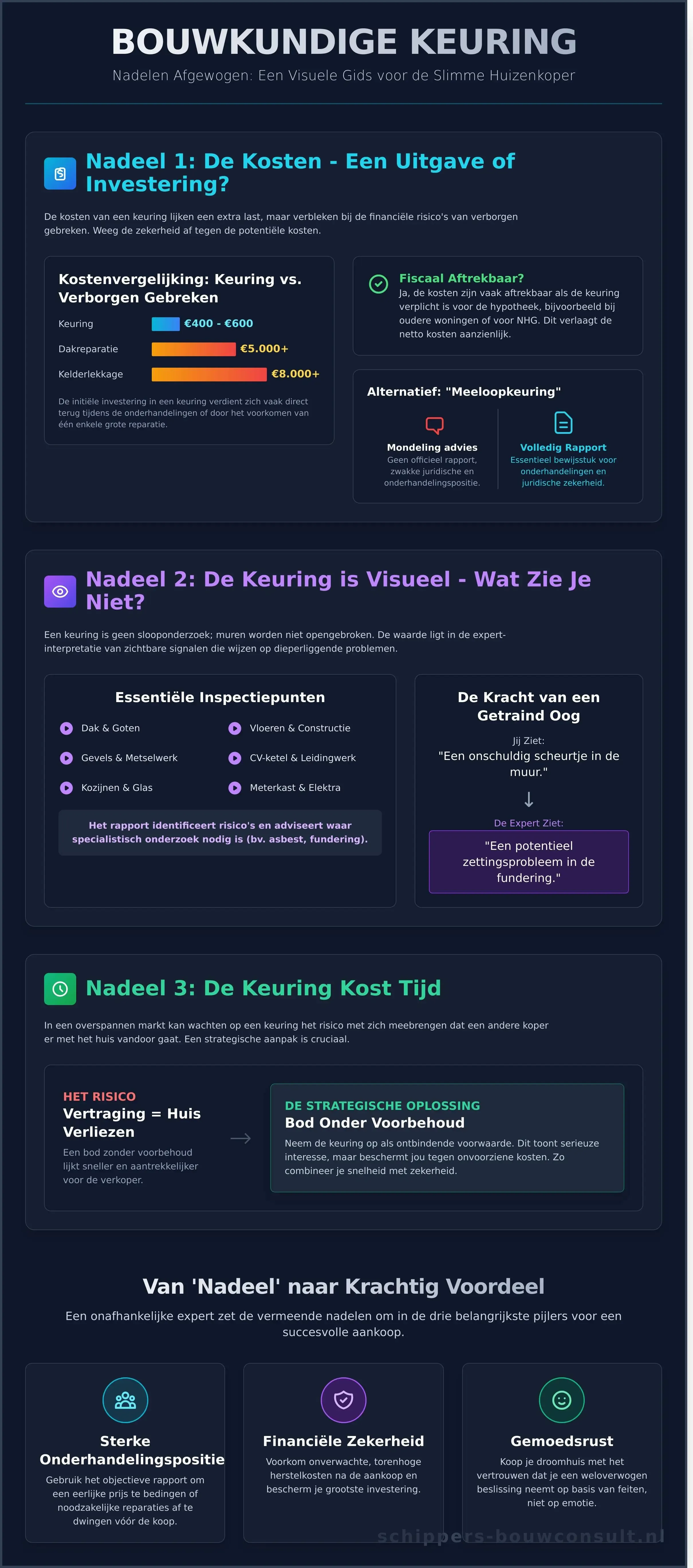 Zijn er écht nadelen aan een bouwkundige keuring? - Infographic