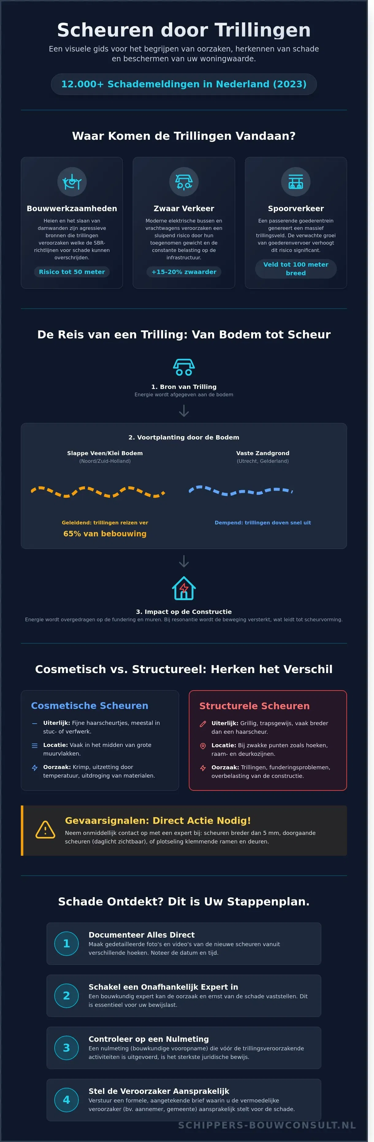 Scheuren door trillingen: Oorzaken, Herkenning en Uw Rechten in 2026