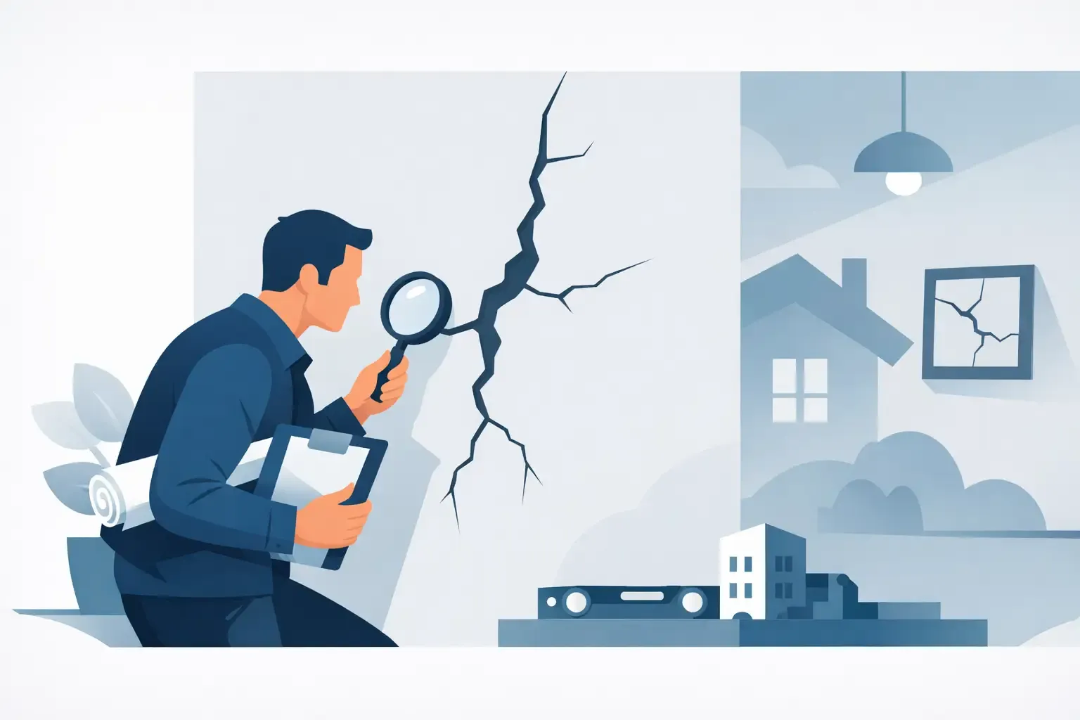 Scheuren in de muur laten beoordelen