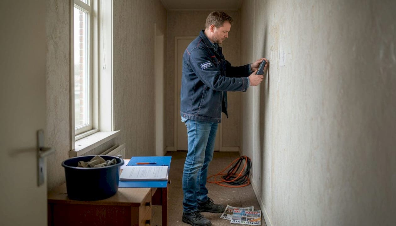 Tijdens de bouwkundige keuring stuitte de expert op vochtproblemen.