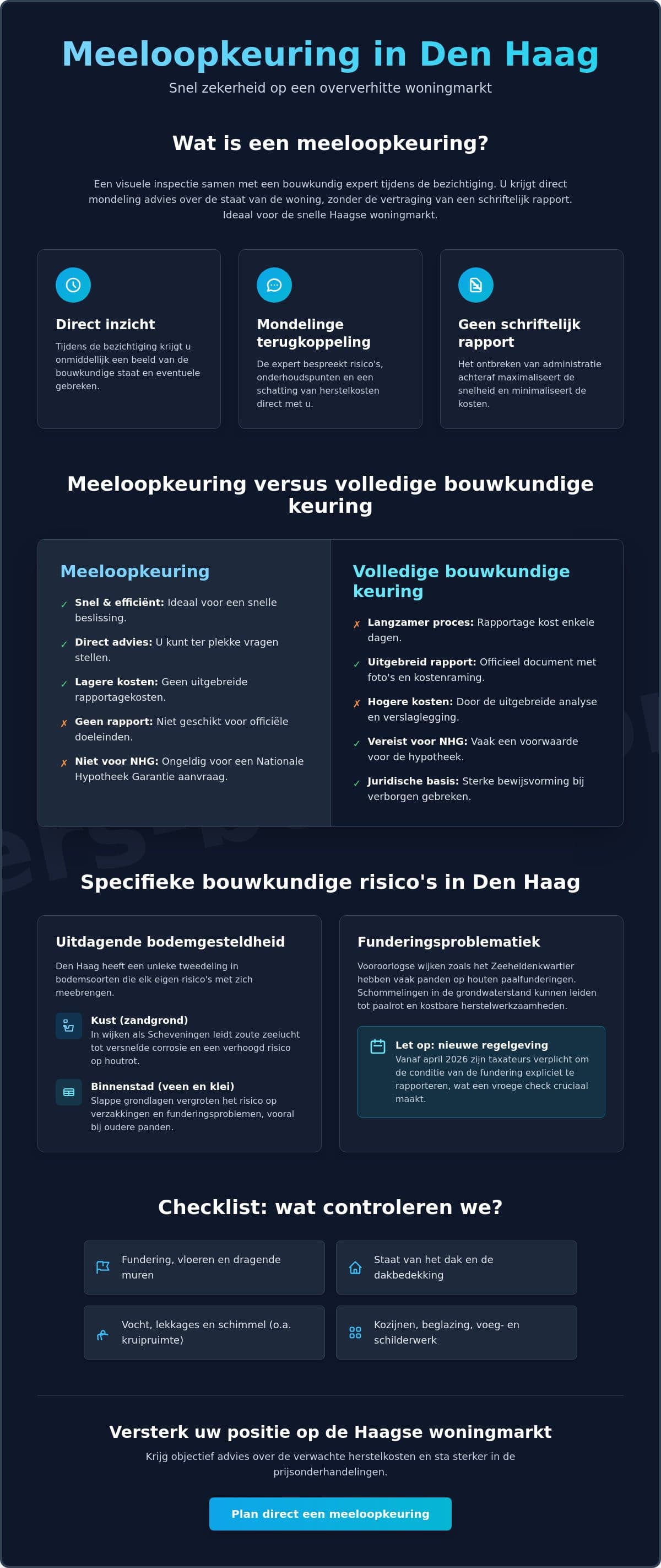 Meeloopkeuring Den Haag: Snel en deskundig advies bij de aankoop van je woning