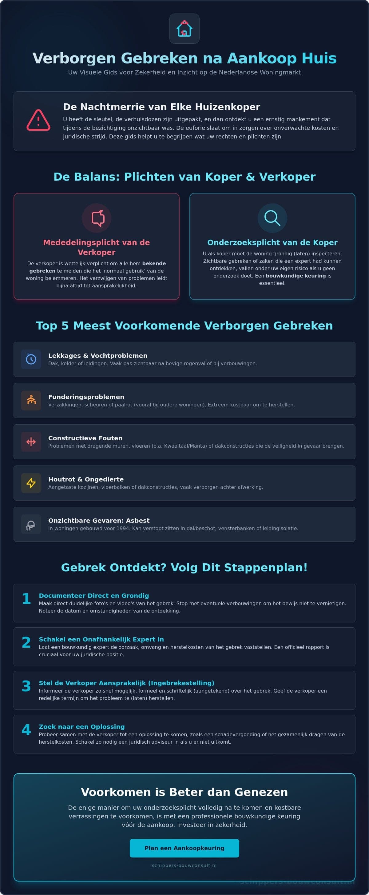 Verborgen gebreken na aankoop huis: Rechten, plichten en oplossingen in 2026