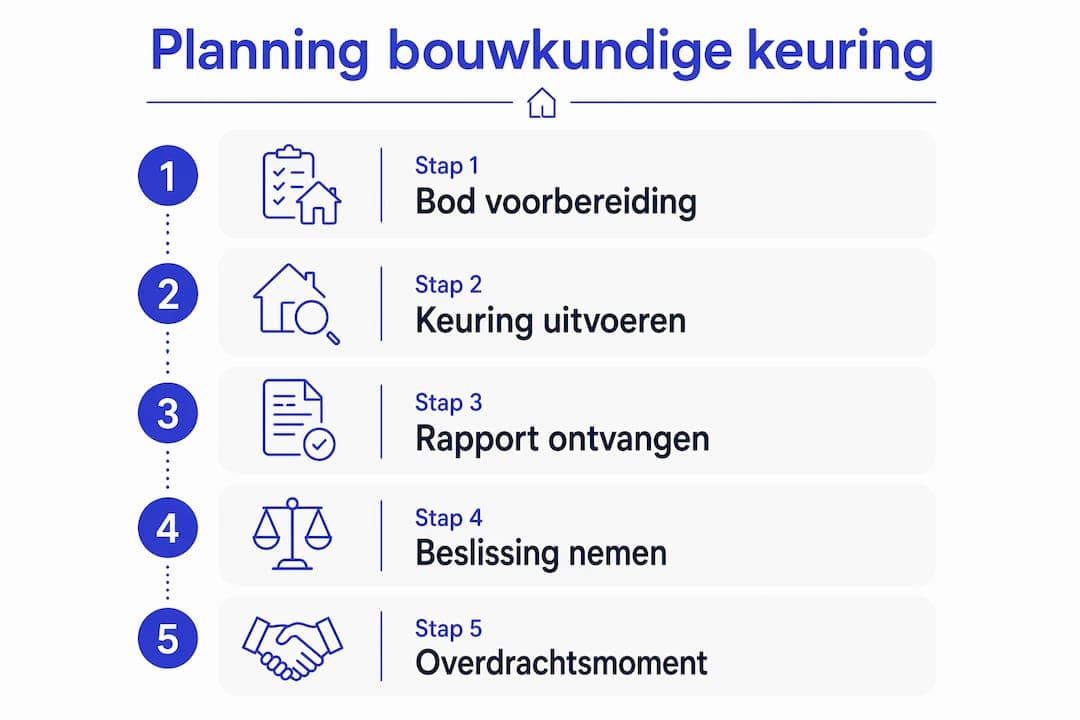 Infographic: stappenplan voor een bouwkundige keuring