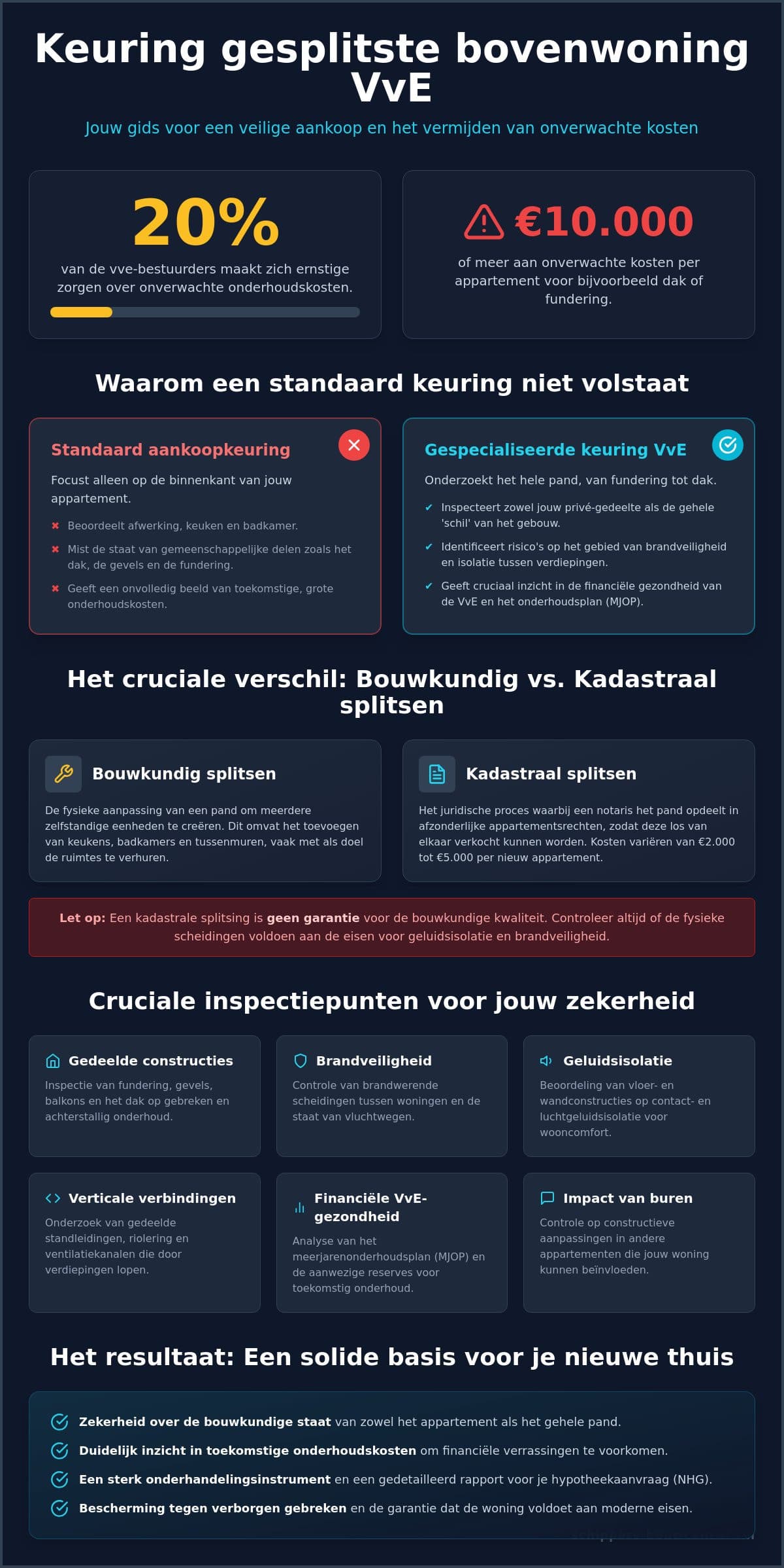 Keuring gesplitste bovenwoning VvE: waar je op moet letten bij aankoop