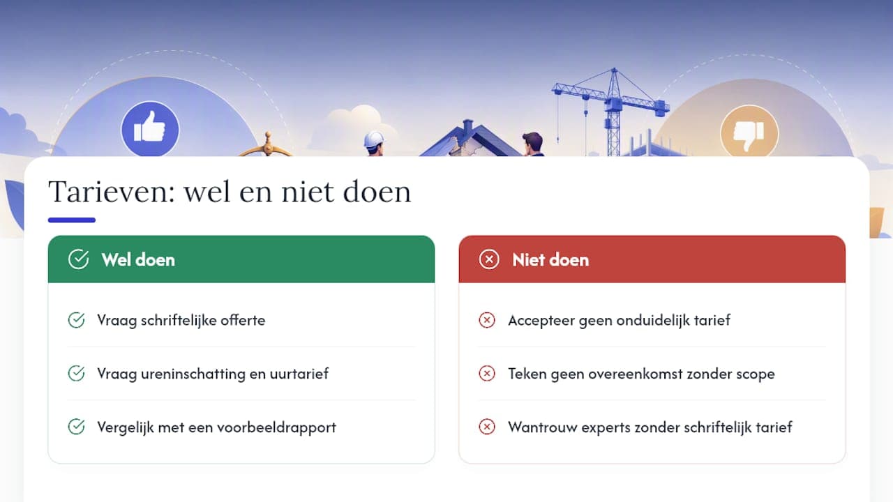 Wat kost een NIVRE bouwkundig schade-expert? — overview diagram