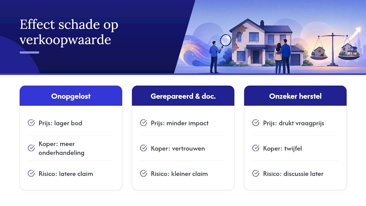 Wat doet schade aan de woning met de verkoopwaarde? — overview diagram