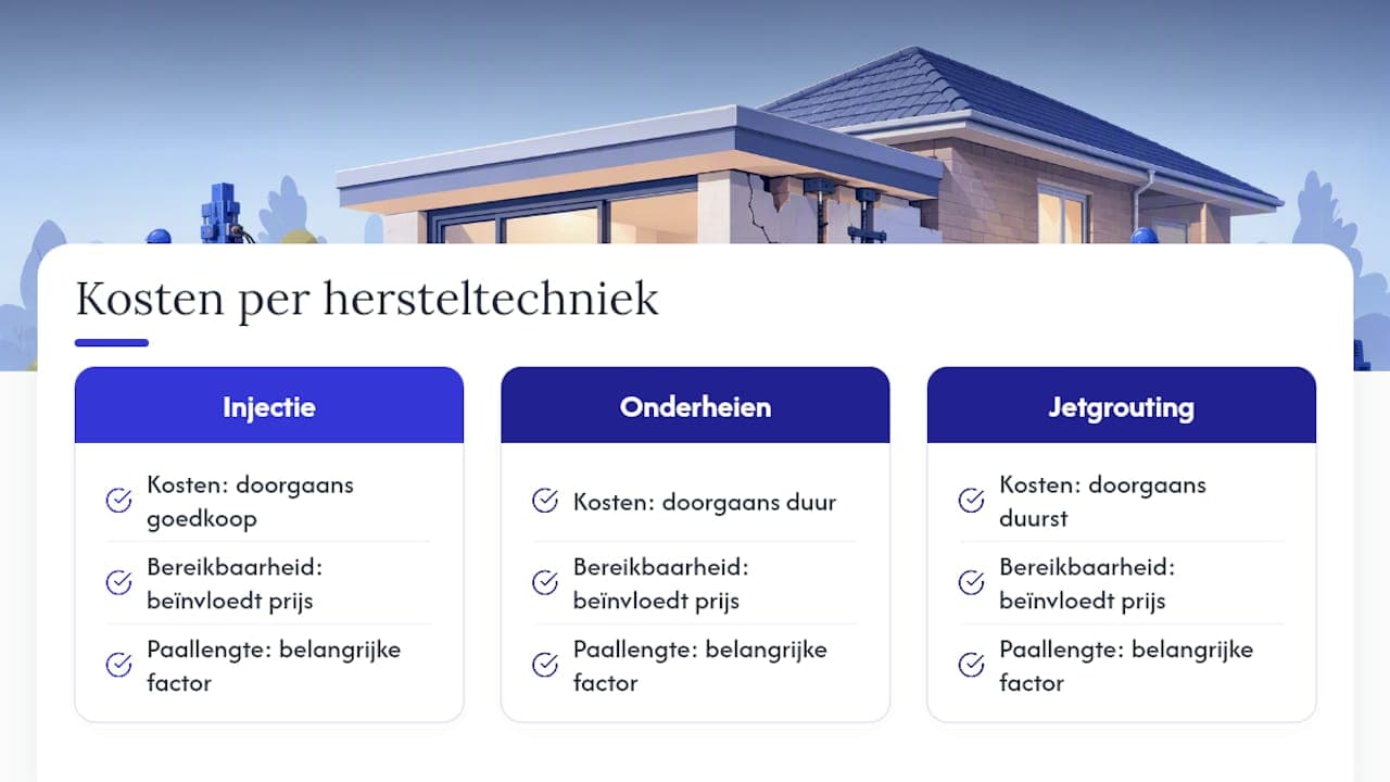 Herstelmethodes en kostenaspecten bij verzakkingen
