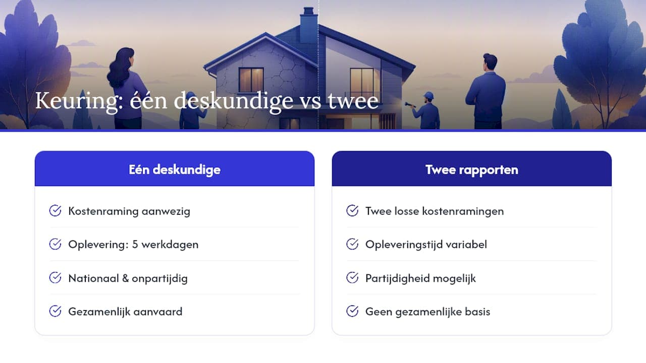 Vergelijking tussen één of twee deskundigen
